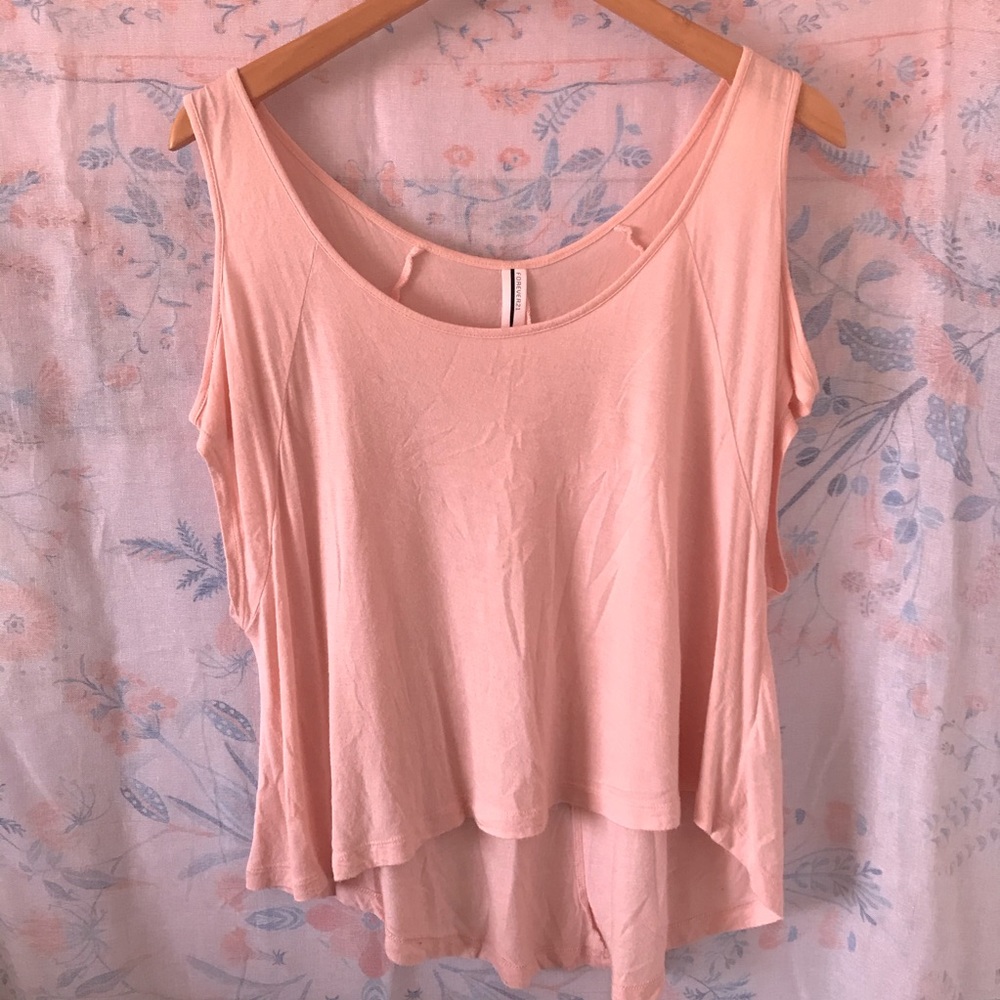 Forever21 Light Pink Cold Shoulder Top